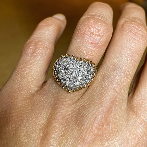 Vintage Pave Heart Ring