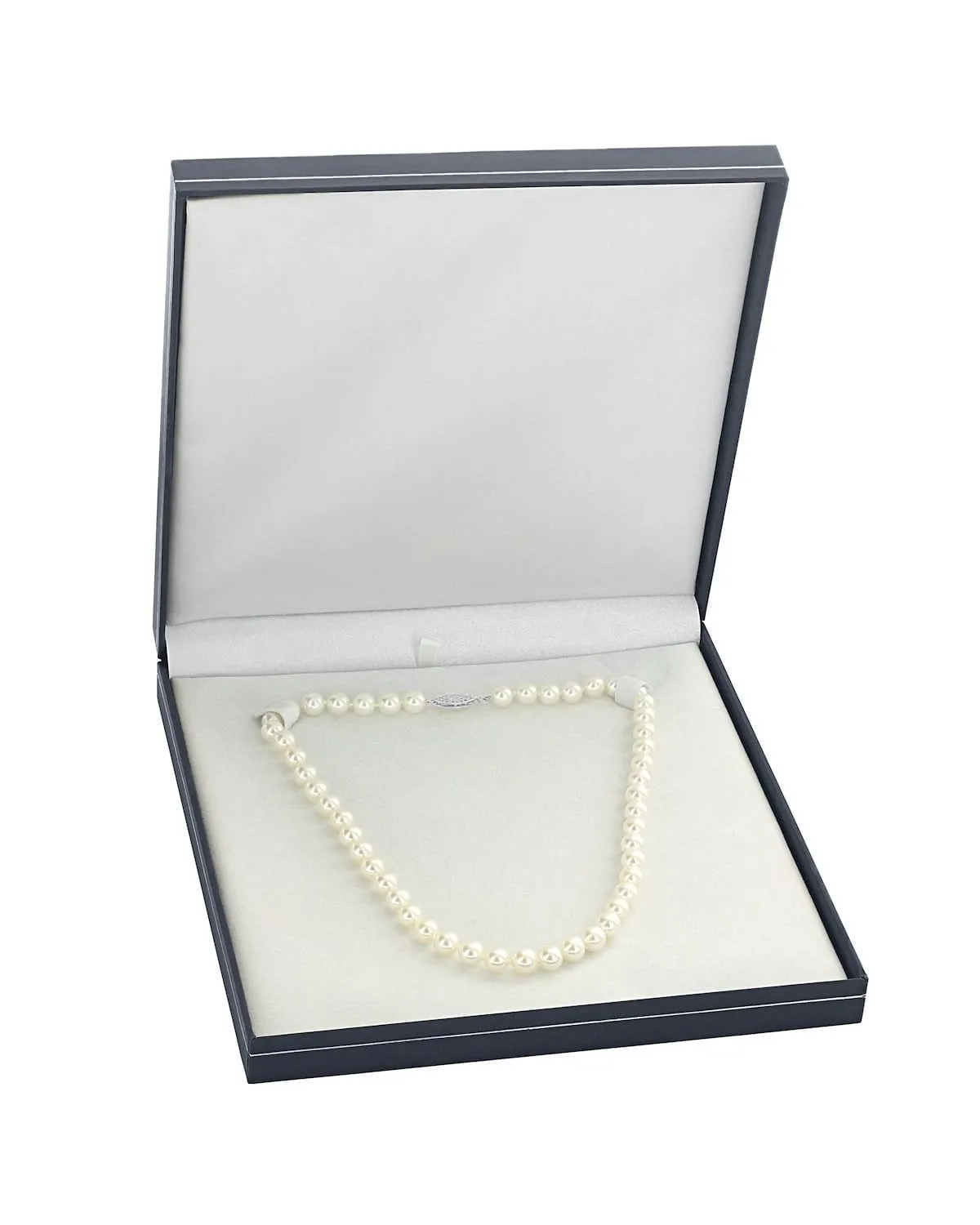 White Japanese Akoya Pearl Necklace, 9.0-9.5mm - AA  Quality