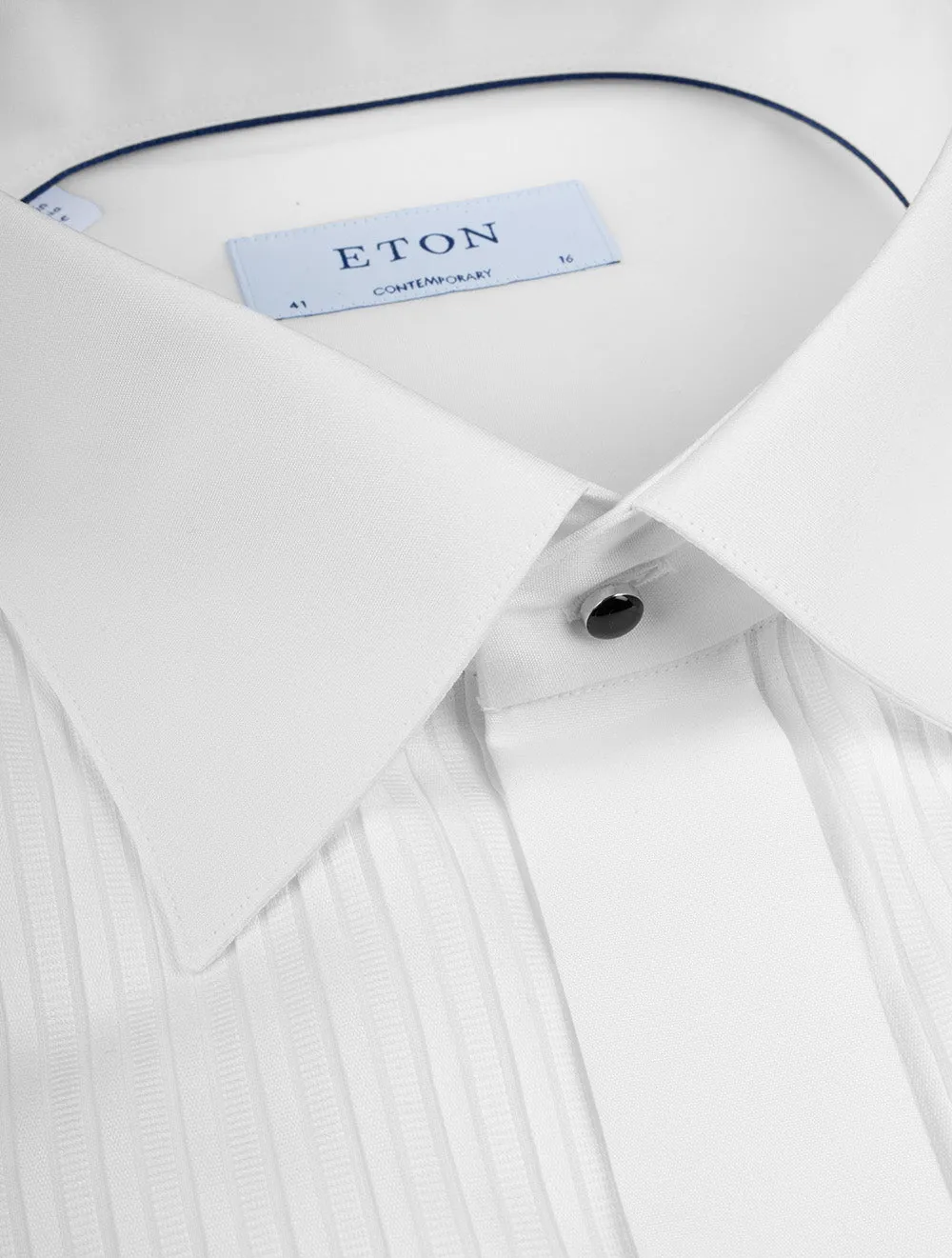 White Pleated Contemporary Fit Dress Shirt