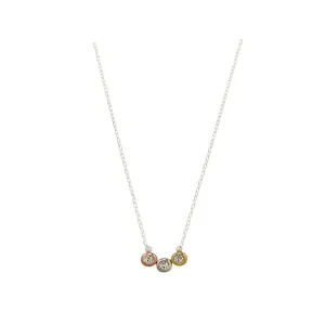 Yuri, Tri color CZ necklace